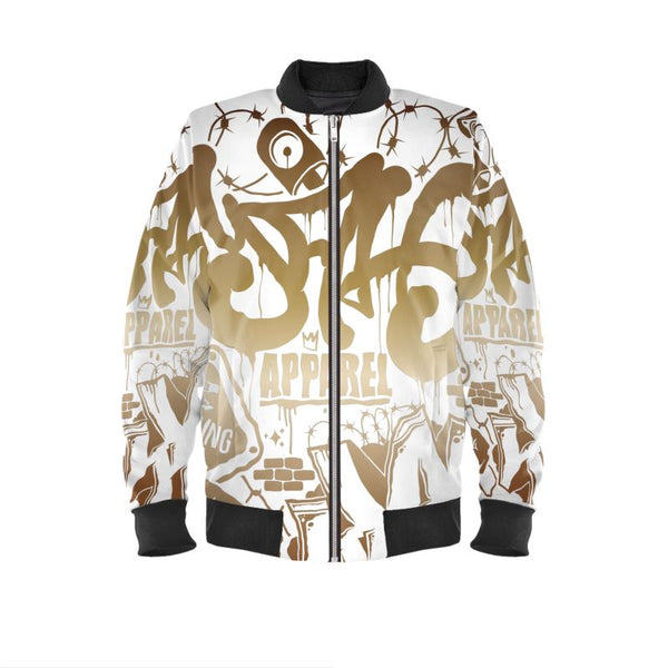 White & Bronze Vandal Men's Bomber Jacket