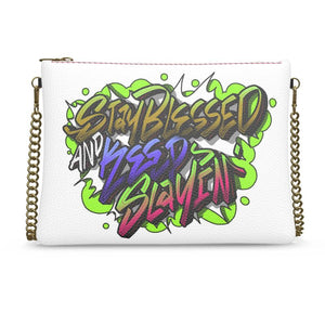 "Stay Blessed And Keep Slayin" Leather Crossbody Bag