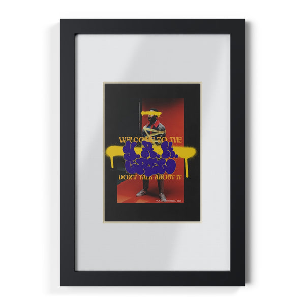 "Welcome To The Y.A.H. Crew" Framed Prints, Black