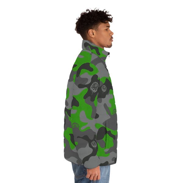 Men's  Green Camo Puffer Jacket