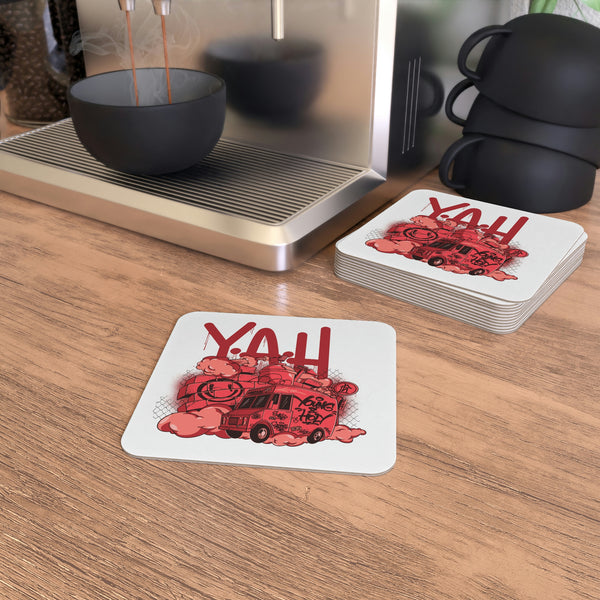 Y.A.H. Tagged Van Coasters (50, 100 pcs)