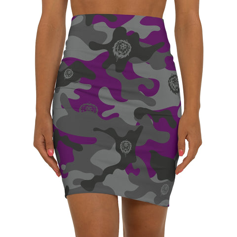 Women's Purple Camo Mini Skirt