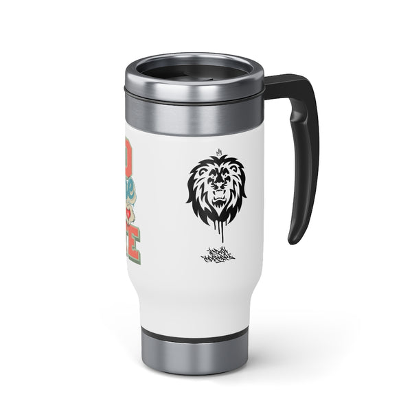 "No More Hate" Stainless Steel Travel Mug with Handle, 14oz