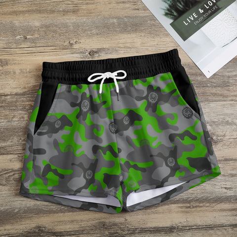 Green Camo Women's Casual Shorts