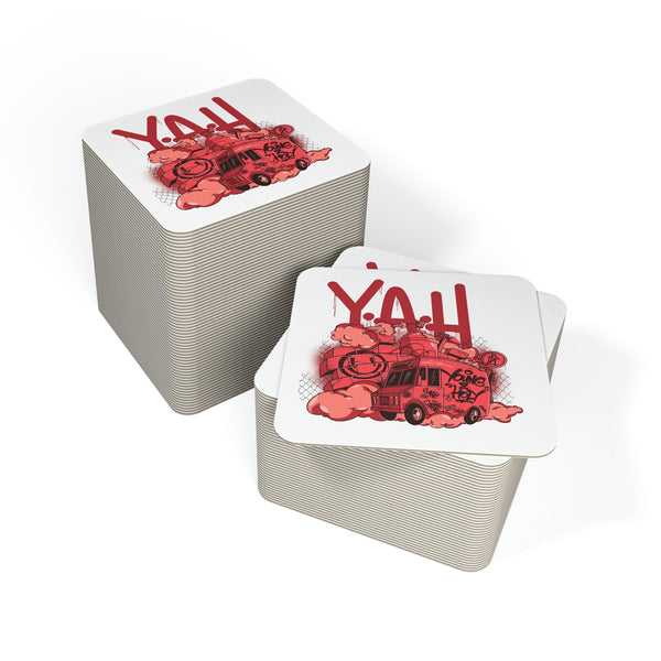 Y.A.H. Tagged Van Coasters (50, 100 pcs)