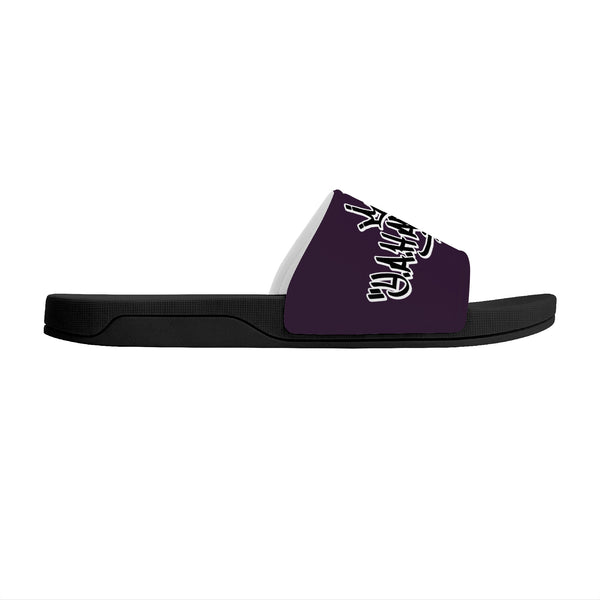 Tagged Slide Sandals - Purple/Black
