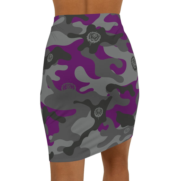 Women's Purple Camo Mini Skirt