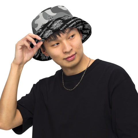 Snow Camo/ Tagged Up Reversible bucket hat
