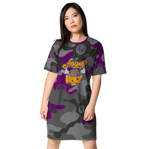 "Young And Holy" Purple Camo T-shirt dress