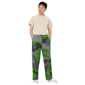 Green Camo Unisex Wide-Leg Pants