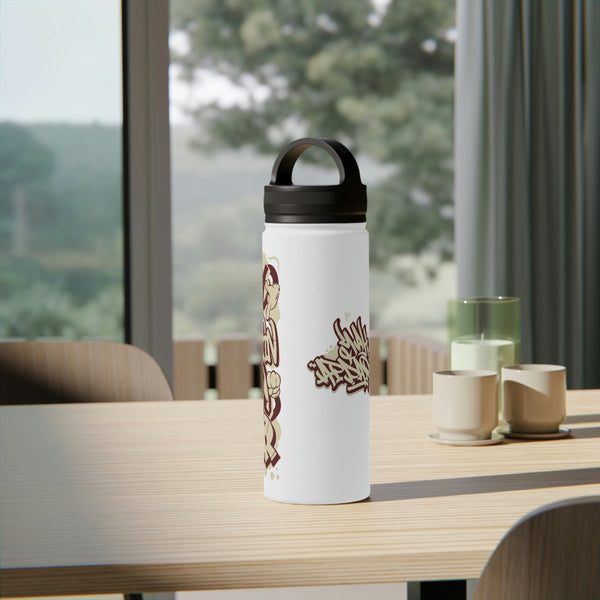 " Turn The Power Into Pain" Stainless Steel Water Bottle, Handle Lid