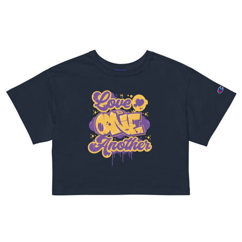 " Love One Another" Champion Crop Top