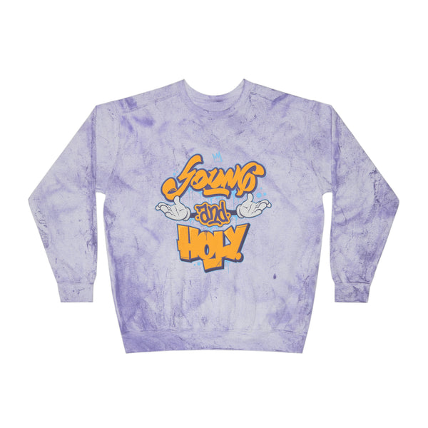 "Young And Holy" Unisex Color Blast Crewneck Sweatshirt