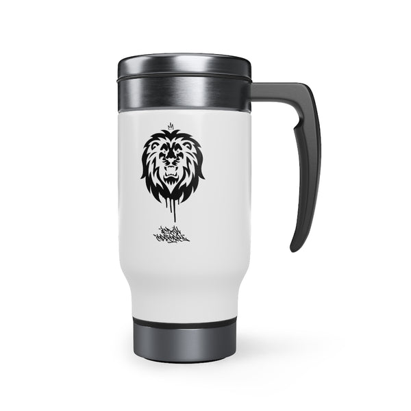 "No More Hate" Stainless Steel Travel Mug with Handle, 14oz
