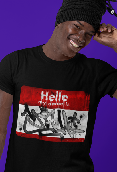 "Hello My Name Is" (With A Squeeze Marker Tag)  Men’s Premium Heavyweight Tee