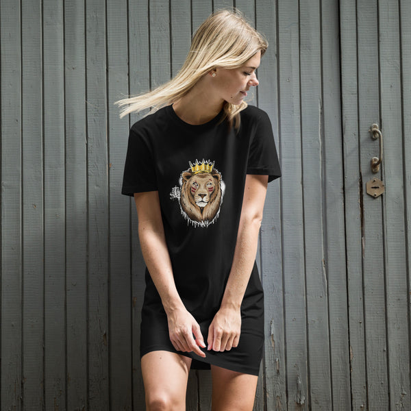 Warrior Lion Graffiti T-Shirt Dress