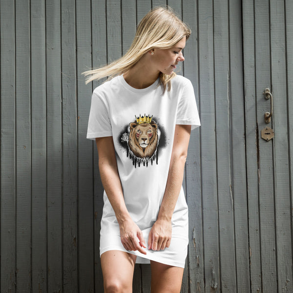 Warrior Lion Graffiti T-Shirt Dress