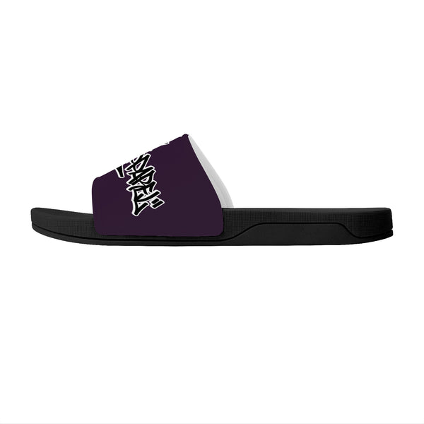 Tagged Slide Sandals - Purple/Black