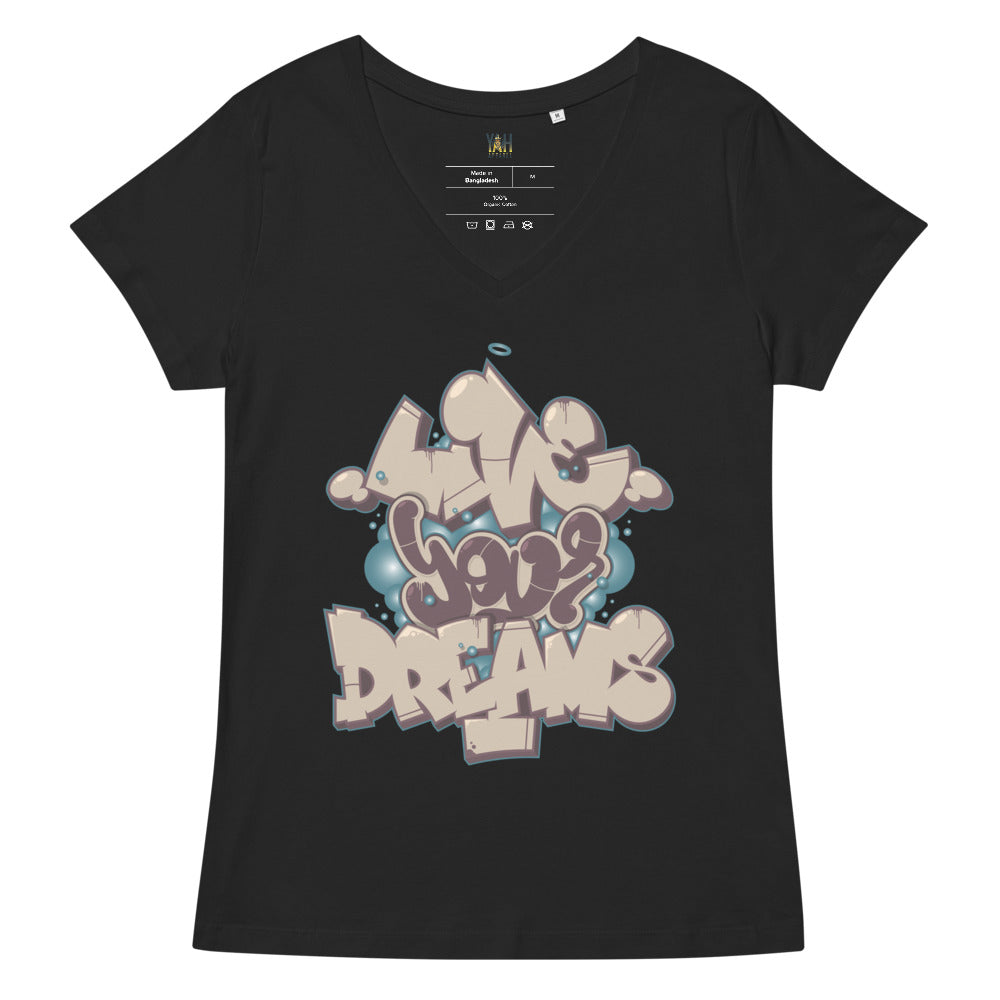 " Live Your Dreams" Women’s Fitted V-Neck T-Shirt
