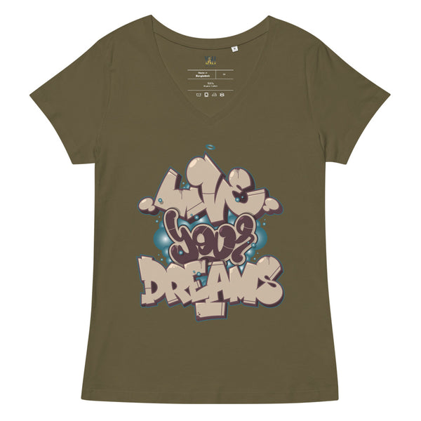 " Live Your Dreams" Women’s Fitted V-Neck T-Shirt